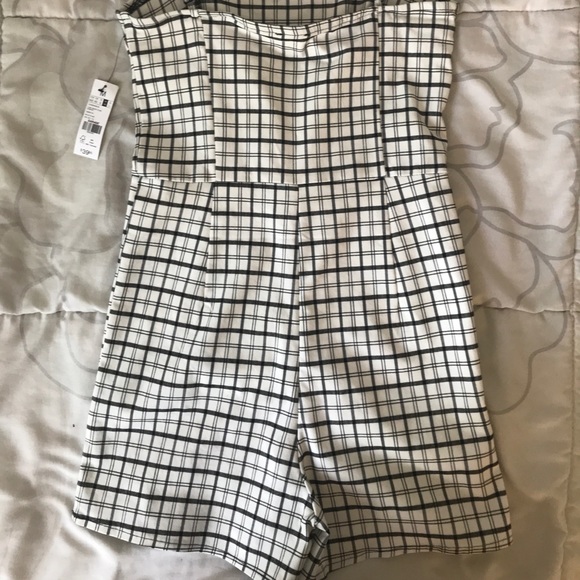 Garage Tube Skort Plaid Romper - Picture 3 of 5